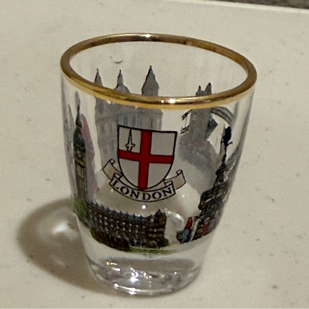 London Souvenir Shot Glass with Gold Rim